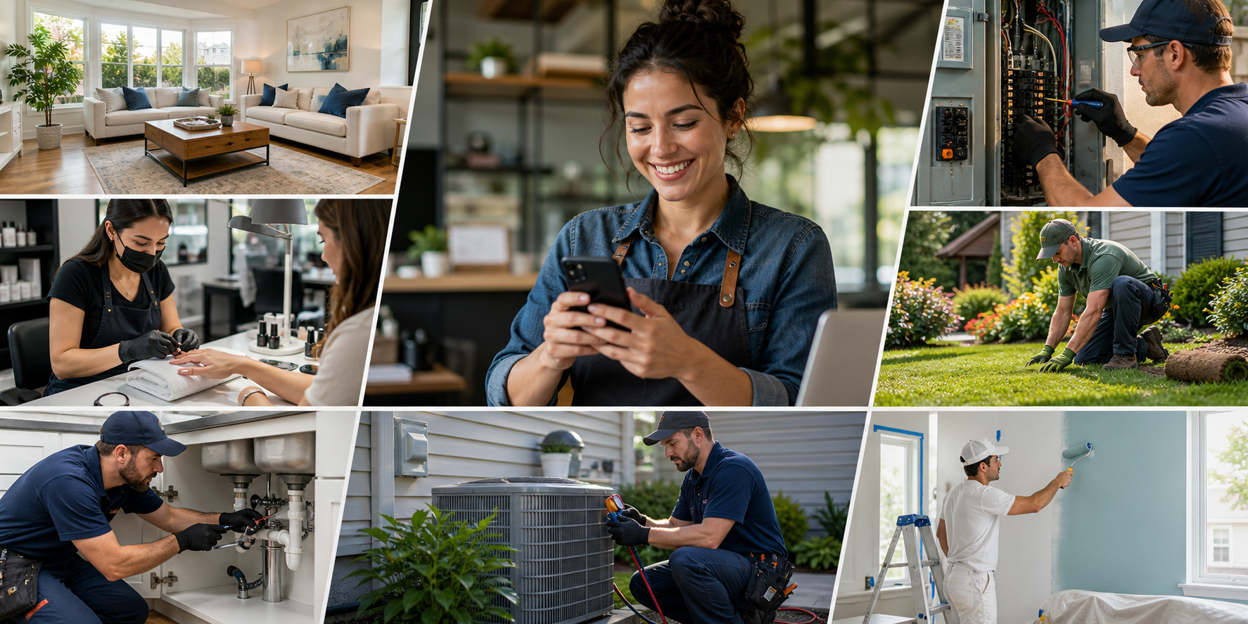 Local service businesses completing real work across homes, salons, and service areas